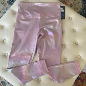 Marika Pink Rainbow Holographic  (Mauve Shadows)Leggings. 27in. NWT sz XL